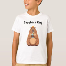 Capybara King Kids T-Shirt – Grappige Kroon Dieren