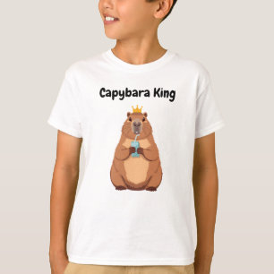 Capybara King Kids T-Shirt – Grappige Kroon Dieren