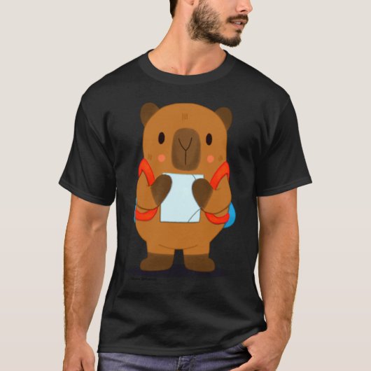 Capybara Klaar Voor School T-shirt (Voorkant)