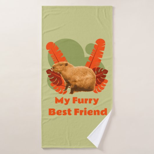 Capybara Knuffel Beste Vriend Tropisch Dier Badhanddoek (Badhanddoek)