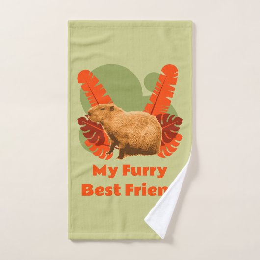Capybara Knuffel Beste Vriend Tropisch Dier Handdoek (Handdoek)