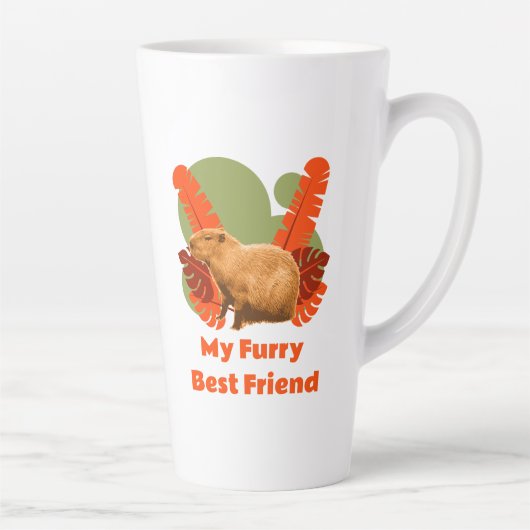 Capybara Knuffel Beste Vriend Tropisch Dier Latte Mok (Rechts)