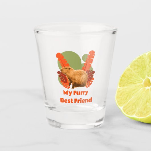 Capybara Knuffel Beste Vriend Tropisch Dier Shot Glas (Voorkant)