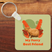 Capybara Knuffel Beste Vriend Tropisch Dier Sleutelhanger (Voorkant)