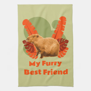 Capybara Knuffel Beste Vriend Tropisch Dier Theedoek