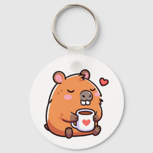 Capybara koffie liefde sleutelhanger