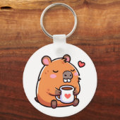 Capybara koffie liefde sleutelhanger (Voorkant)