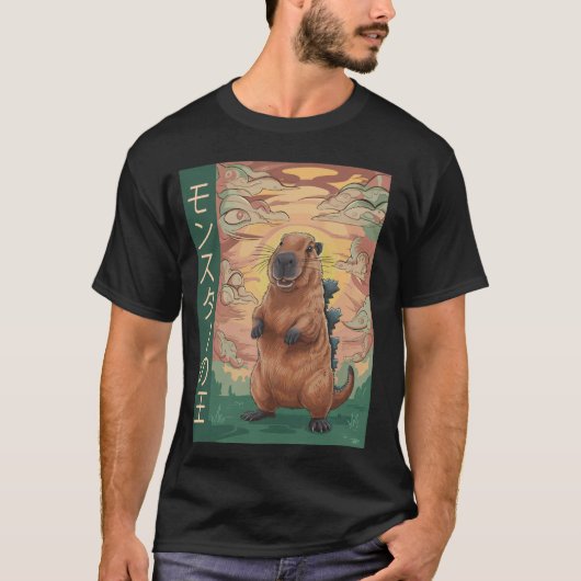 Capybara koning van het monster Capyzilla grappig  T-shirt (Voorkant)