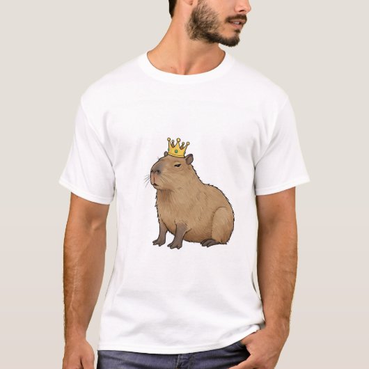 Capybara Koninklijk: De Koning van Chillen. T-shirt (Voorkant)