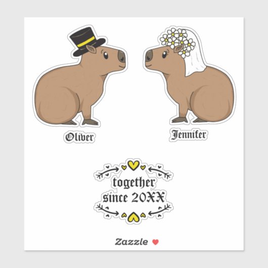 Capybara koppels sticker (Vel)