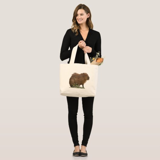 Capybara Large Canvas tas (Voorkant (model))