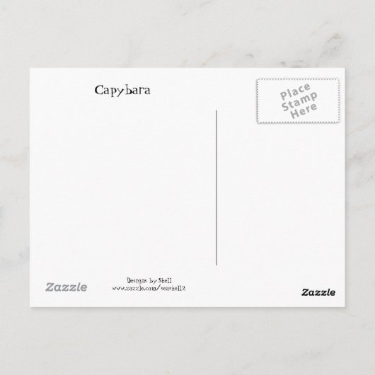 Capybara - Large Rodent Briefkaart (Achterkant)