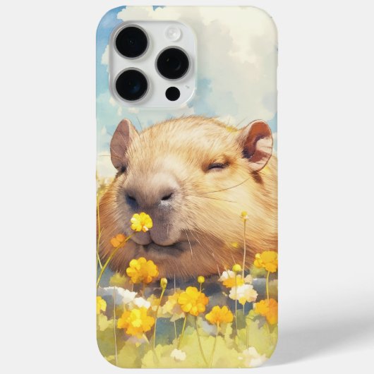 Capybara Lazy Days in de Wildflowers Case-Mate iPhone Case (Achterkant)