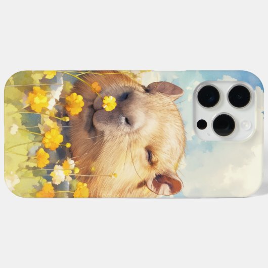 Capybara Lazy Days in de Wildflowers Case-Mate iPhone Case (Achterkant (horizontaal))