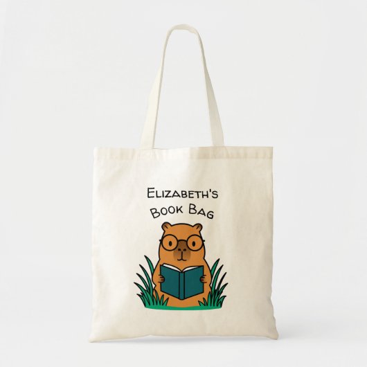 Capybara Leest Boek Tote Bag (Voorkant)
