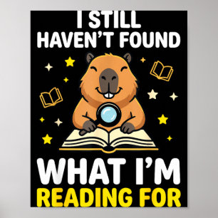 Capybara leest grappig boek liefhebber vrouwen man poster
