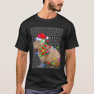 Capybara Lelijke Kerstverlichting Santa Capybara K T-shirt