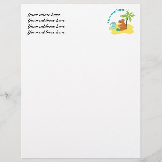 Capybara Letterhead Sjabloon Briefhoofd Ontwerp (Voorkant)