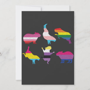 Capybara LGBTQ Rainbow Water Pig Transgender Pride Bedankkaart