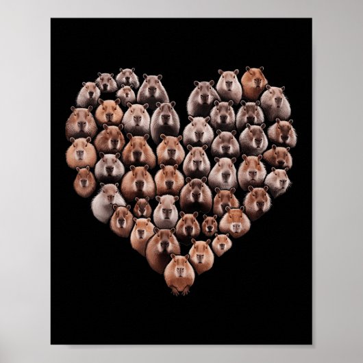 Capybara liefde hart Valentijn voor kinderen vrouw Poster (Voorkant)