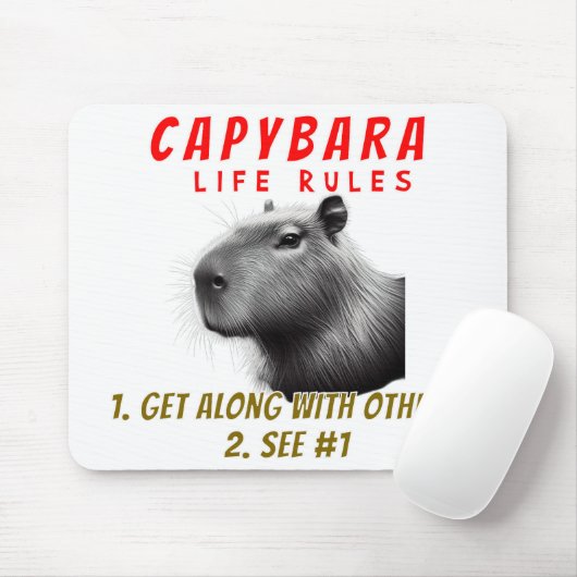 Capybara Life Rules - Ga met anderen om Muismat (Met muis)