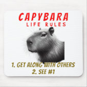 Capybara Life Rules - Ga met anderen om Muismat (Voorkant)