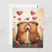 Capybara Love - Een romantisch weidemoment Briefkaart (Voorkant / Achterkant)