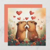 Capybara Love - Een romantisch weidemoment Kaart (Voorkant / Achterkant)