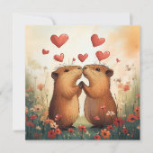 Capybara Love - Een romantisch weidemoment Kaart (Voorkant)