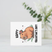 Capybara Love op Valentijnsdag sturen Briefkaart (Staand voorkant)