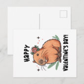 Capybara Love op Valentijnsdag sturen Briefkaart (Voorkant / Achterkant)