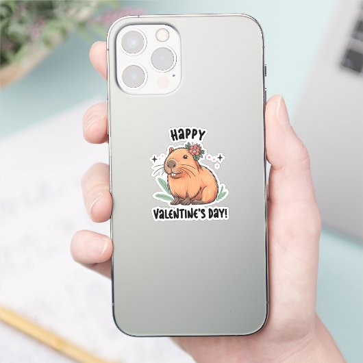Capybara Love op Valentijnsdag sturen Sticker (Telefoon)