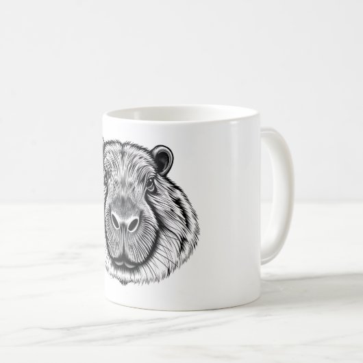 Capybara Love Zwart-wit T-shirt Koffiemok (Voorkant rechts)