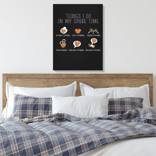 Capybara Lover Art Kinder Funny Capybara Canvas Afdruk (Insitu (Slaapkamer))
