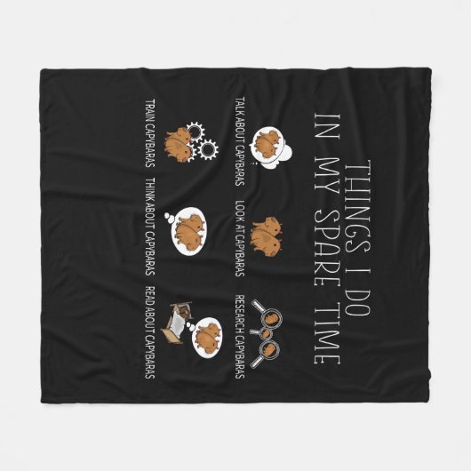 Capybara Lover Art Kinder Funny Capybara Fleece Deken (Voorkant (Horizontaal))