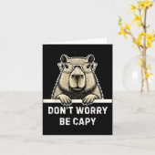 Capybara Lover Don't Worry Be Capy Gift For Men Wo Kaart (Gele Bloem)