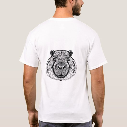 Capybara Lover Gift - Realistisch Knaagdier Hoofd  T-shirt (Achterkant)