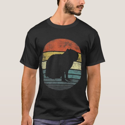 Capybara Lover Gifts Retro  dierentuin T-shirt (Voorkant)