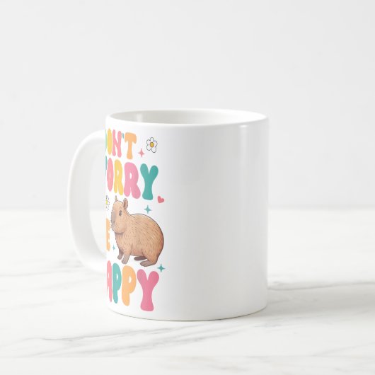 Capybara Lover Motivation Sitive Don't That Worry  Koffiemok (Voorkant links)