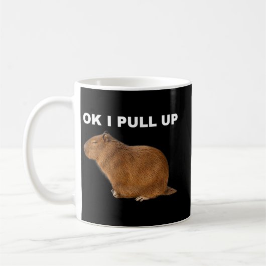 Capybara Lover Ok Ik Trek omhoog Capybara Grappig  Koffiemok (Links)