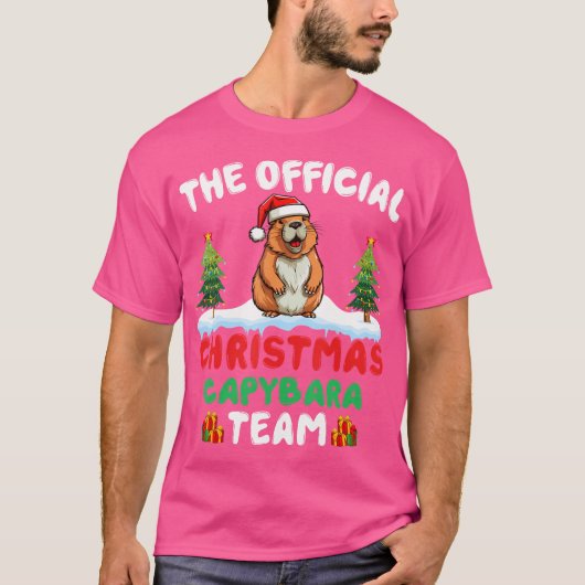 Capybara Lover Santa Hat Kerstboom Kerstkamp T-shirt (Voorkant)