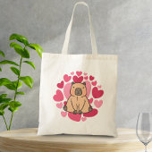 Capybara Loves met veel harten Tote Bag