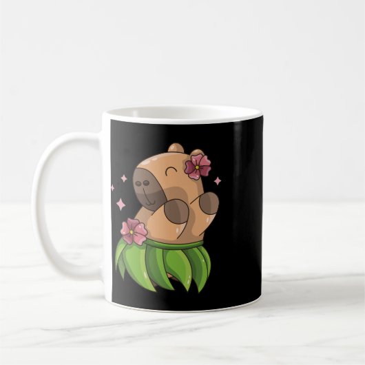 Capybara Luau Dancing Hawaii Vakantie Kleding Meis Koffiemok (Links)
