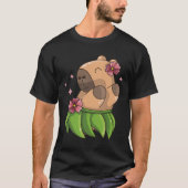 Capybara Luau Dancing Hawaii Vakantie Kleding Meis T-shirt (Voorkant)
