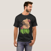 Capybara Luau Dancing Hawaii Vakantie Kleding Meis T-shirt (Voorkant volledig)