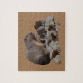 Capybara mama met baby's, puzzel (Verticaal)