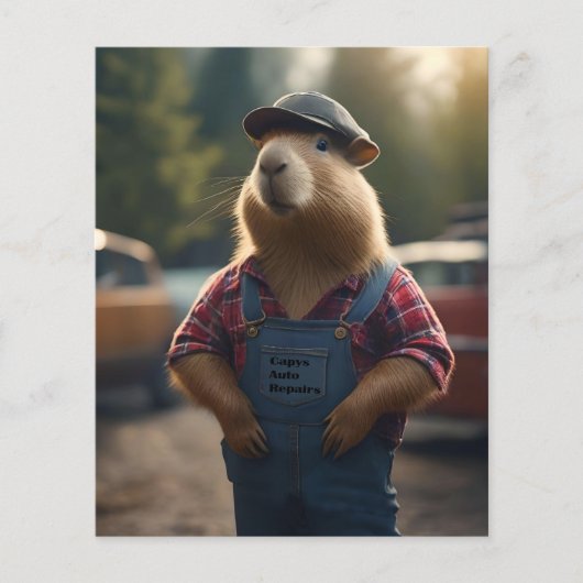 "Capybara Mechanic: Smeer, Versnellingen en Goede Flyer (Voorkant)