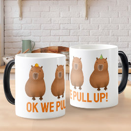 Capybara Meme "OK, we trekken omhoog!" Magische Mok