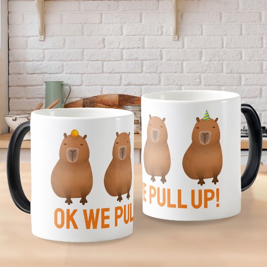 Capybara Meme "OK, we trekken omhoog!" Magische Mok