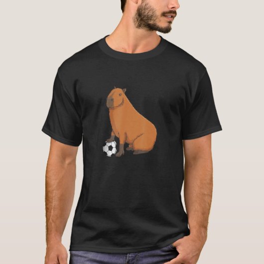 Capybara Meme Soccer player with Football T-shirt (Voorkant)